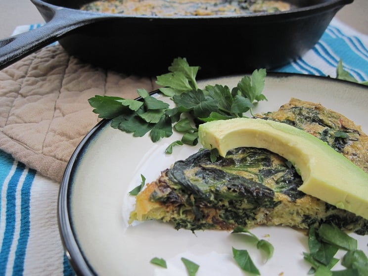 Brussels Sprouts and Spinach Truffle Frittata