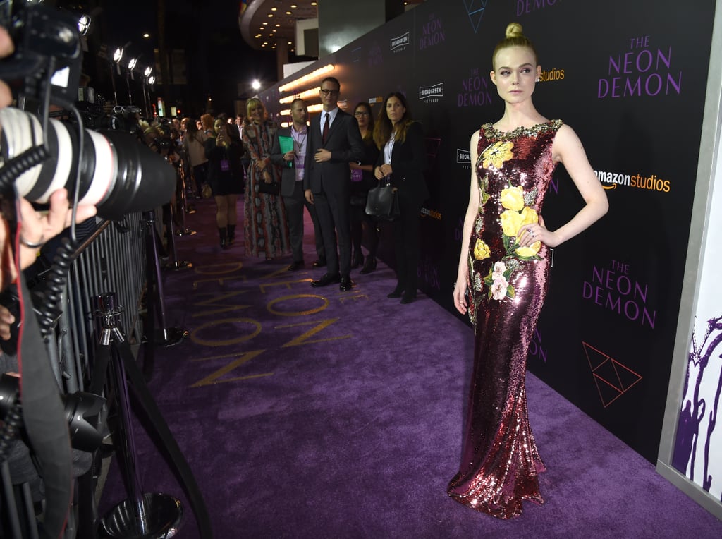 Elle Fanning Dolce and Gabbana Dress at Neon Demon Premiere