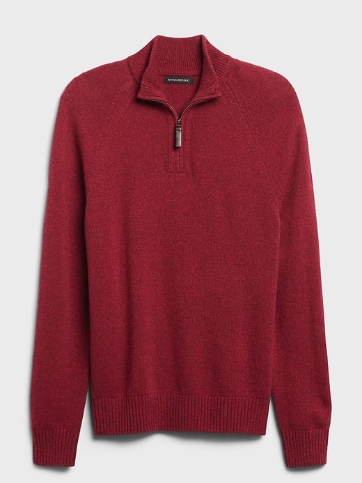 Banana Republic Italian Wool-Blend Half-Zip Sweater