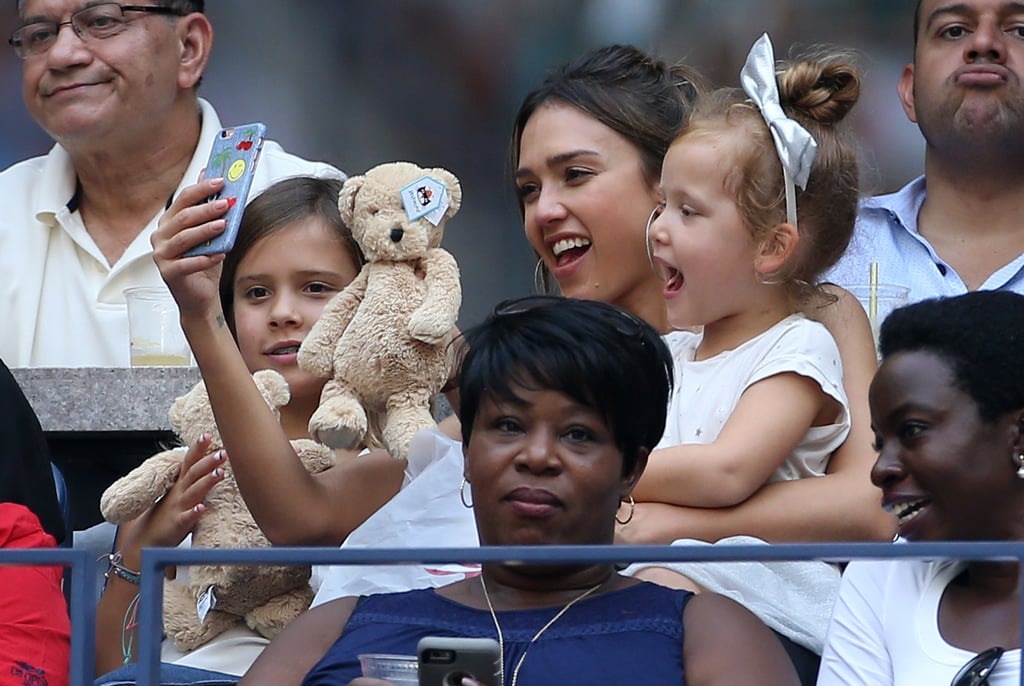 Jessica Alba and Her Daughters at US Open September 2016