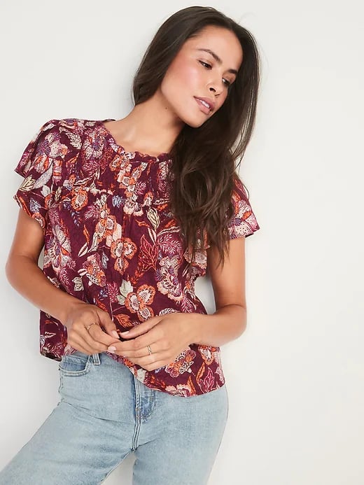 Old Navy Flutter-Sleeve Swing Blouse