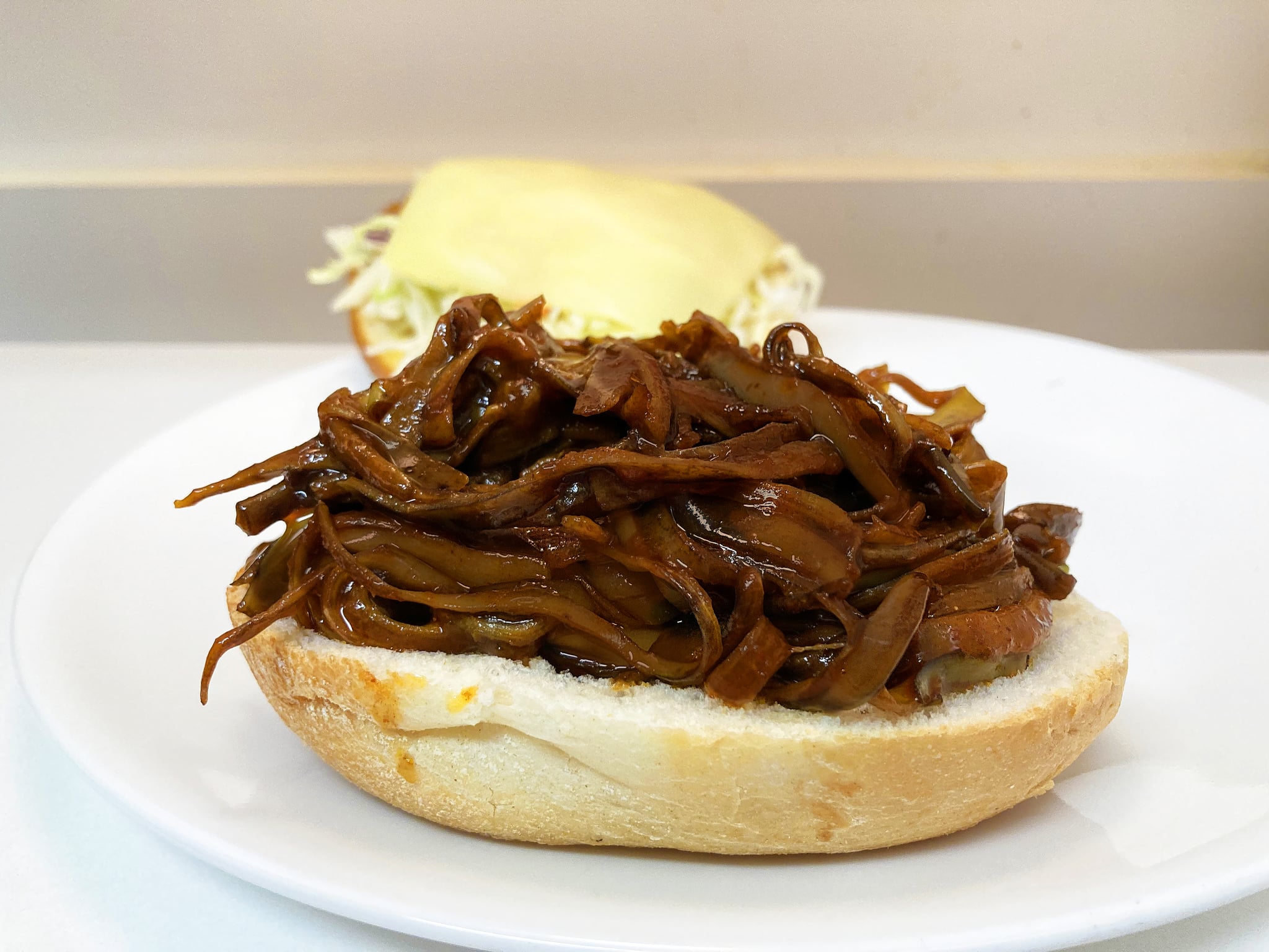 Banana Peel Vegan Pulled Pork Sandwich - The Stingy Vegan