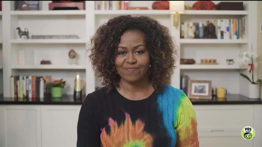 Michelle Obama's Tie-Dye Sweater in PBS Kids Book Reading