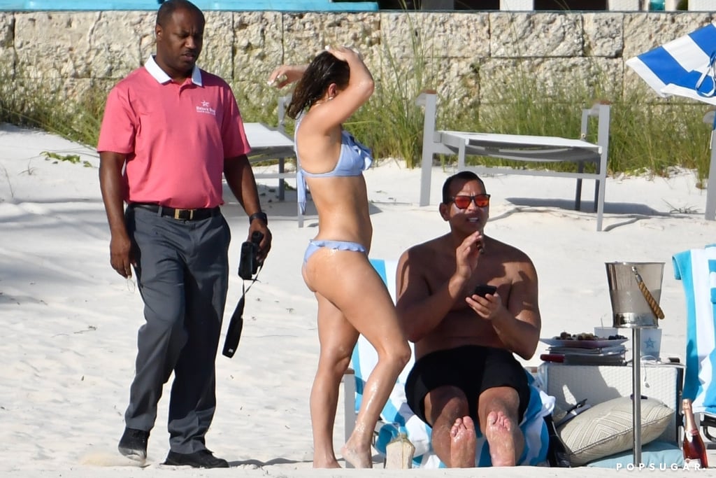 Jennifer Lopez Blue Bikini Bahamas March 2019