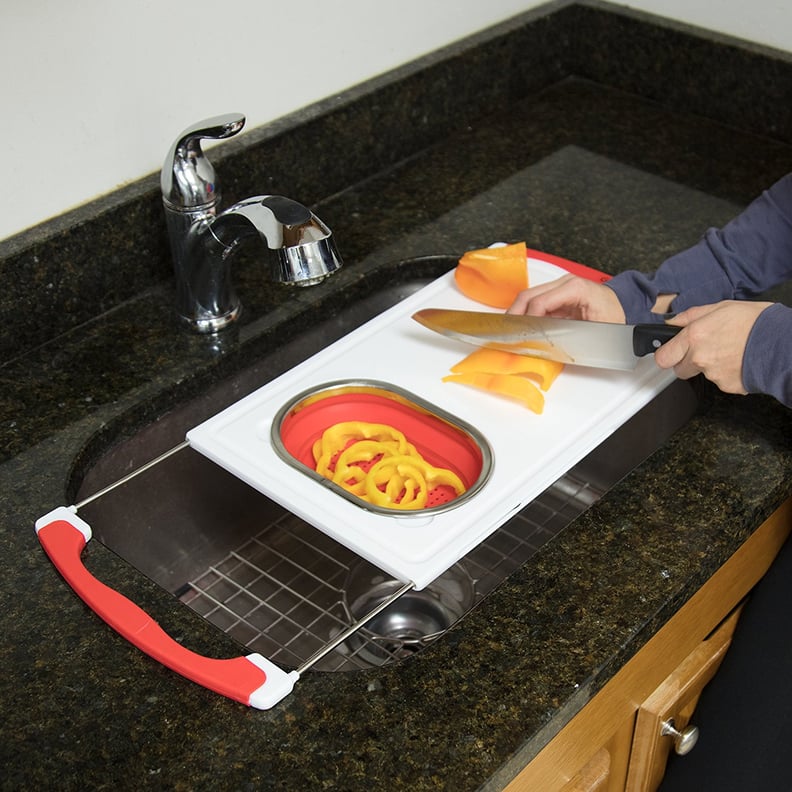 Extendable Cutting Board With Collapsible Colander