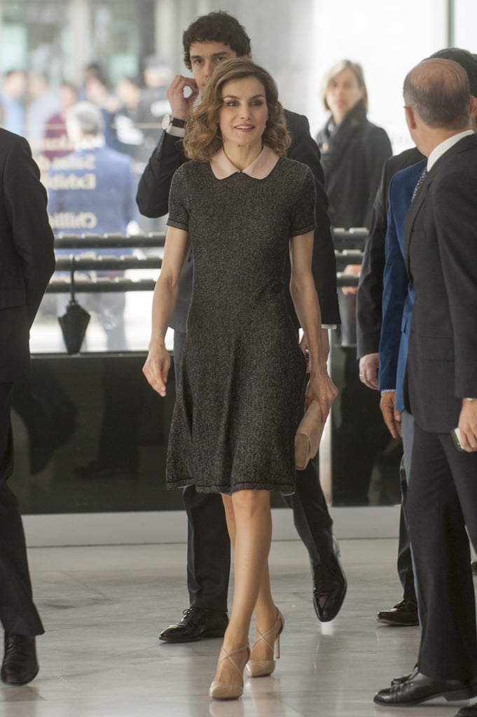 Queen Letizia's Peter Pan Collar Dress April 2016