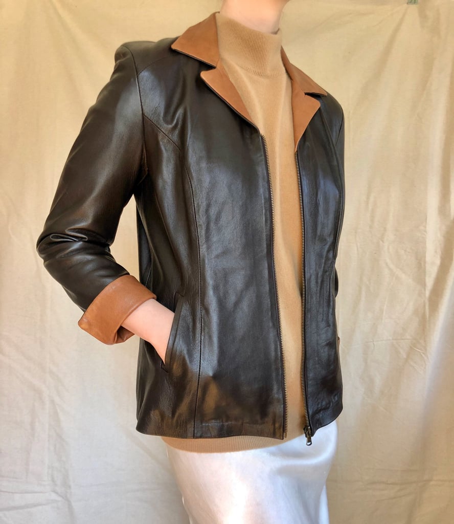 90s Two Tone Italian Leather Jacket