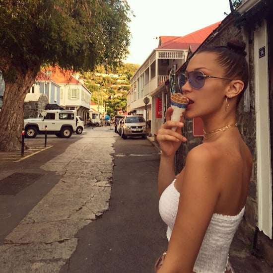 Bella Hadid White Tube Top Instagram July 2016
