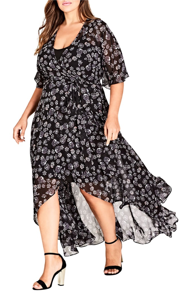 City Chic Mini Flower Maxi Dress | Selena Gomez Ganni Floral Wrap Dress  2018 | POPSUGAR Fashion Photo 14