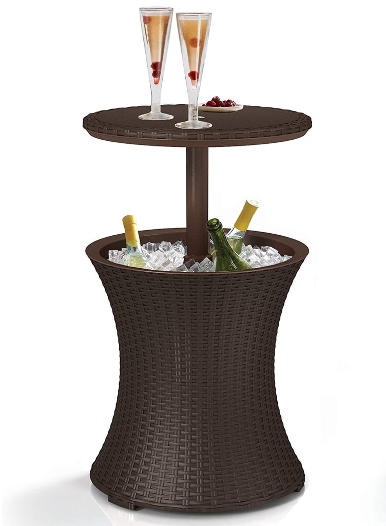 A Bar Table: Keter Cool Bar Rattan Style Outdoor Pool Cooler Table