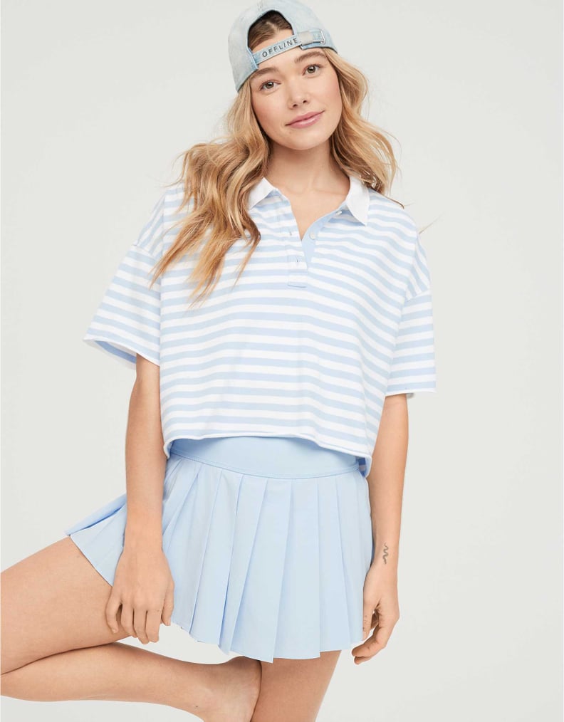 Go Preppy: OFFLINE By Aerie Crop Star Polo T-Shirt