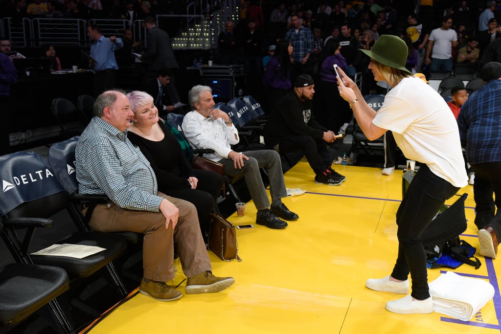 Kaley Cuoco and Her Dad at a Basketball Game in LA 2016