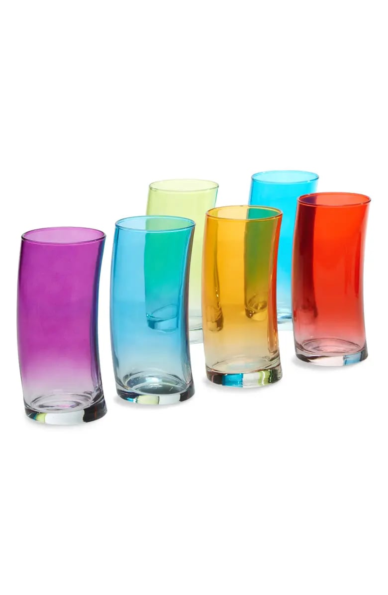 3x Set ArtCraft chiquito 3 colors Coral Coloured Water Juice Glass Tumbler boxed 