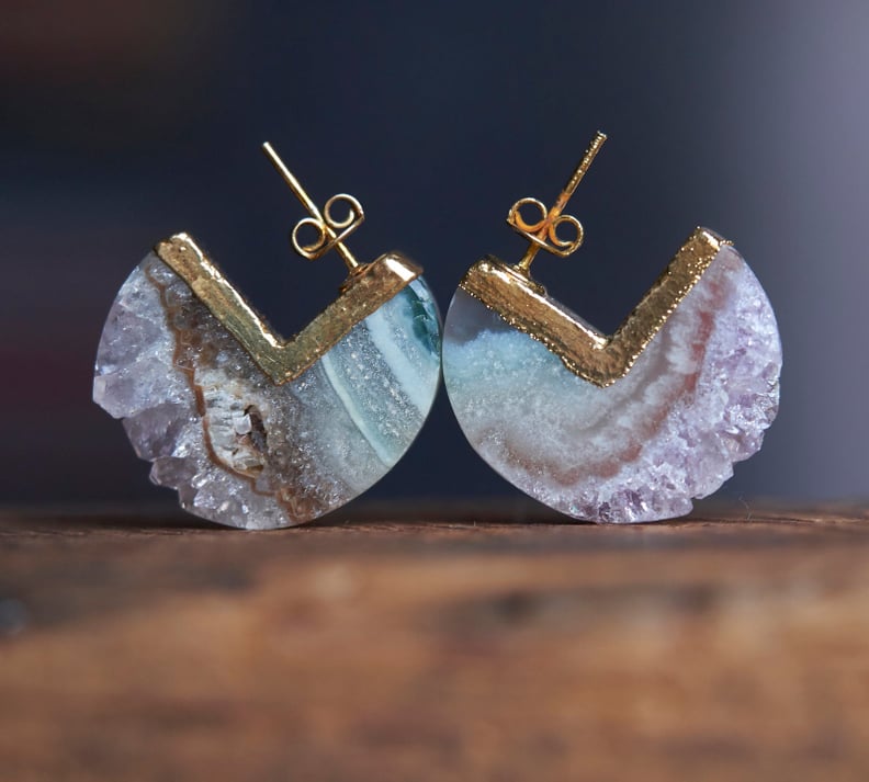Raw Amethyst Crystal Earrings