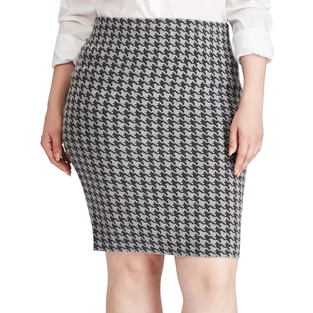 Chaps Houndstooth Pencil Skirt