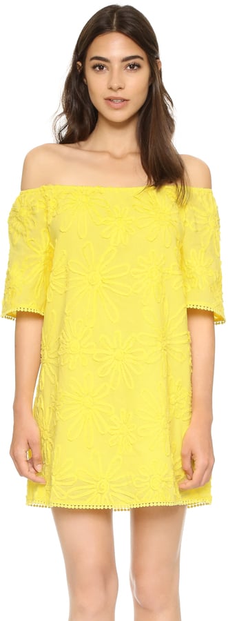 BB Dakota Marine Floral Off Shoulder Dress ($100)