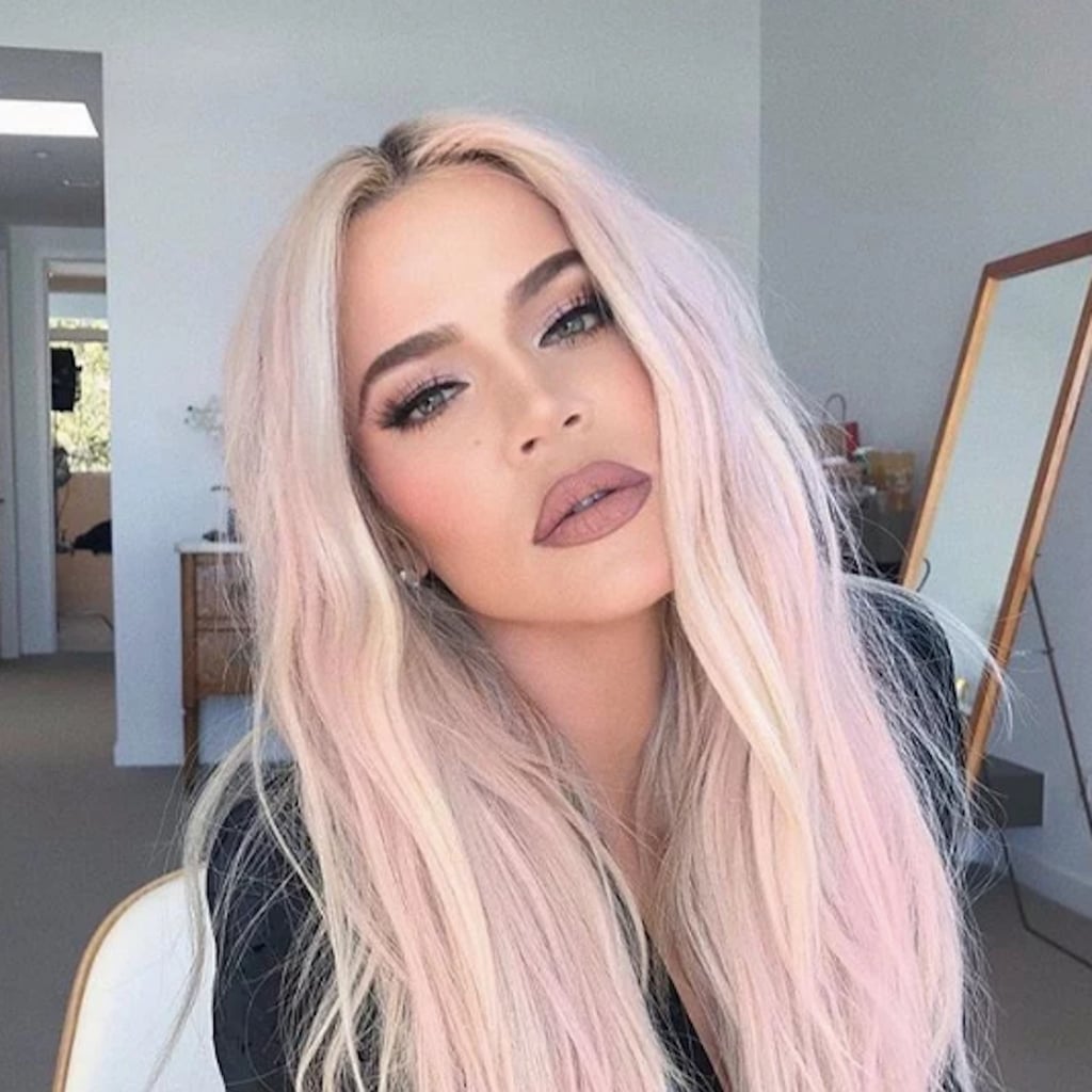 Khloe Kardashian Pink Hair 2018 Popsugar Beauty