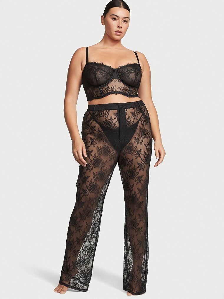 Victoria's Secret VS Archives Rose Lace Corset Top and Pants