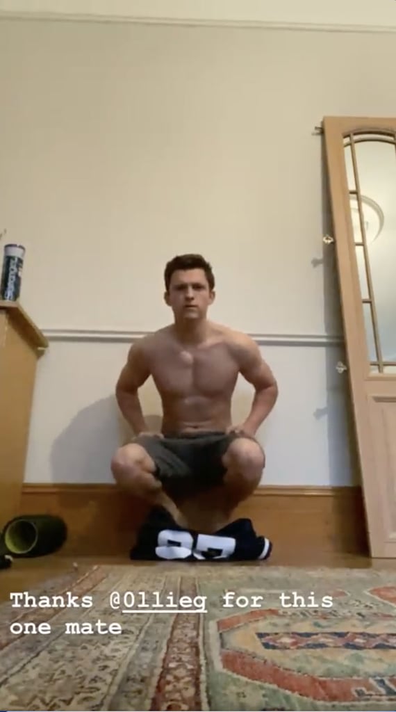 Tom Holland Doing the Handstand Challenge
