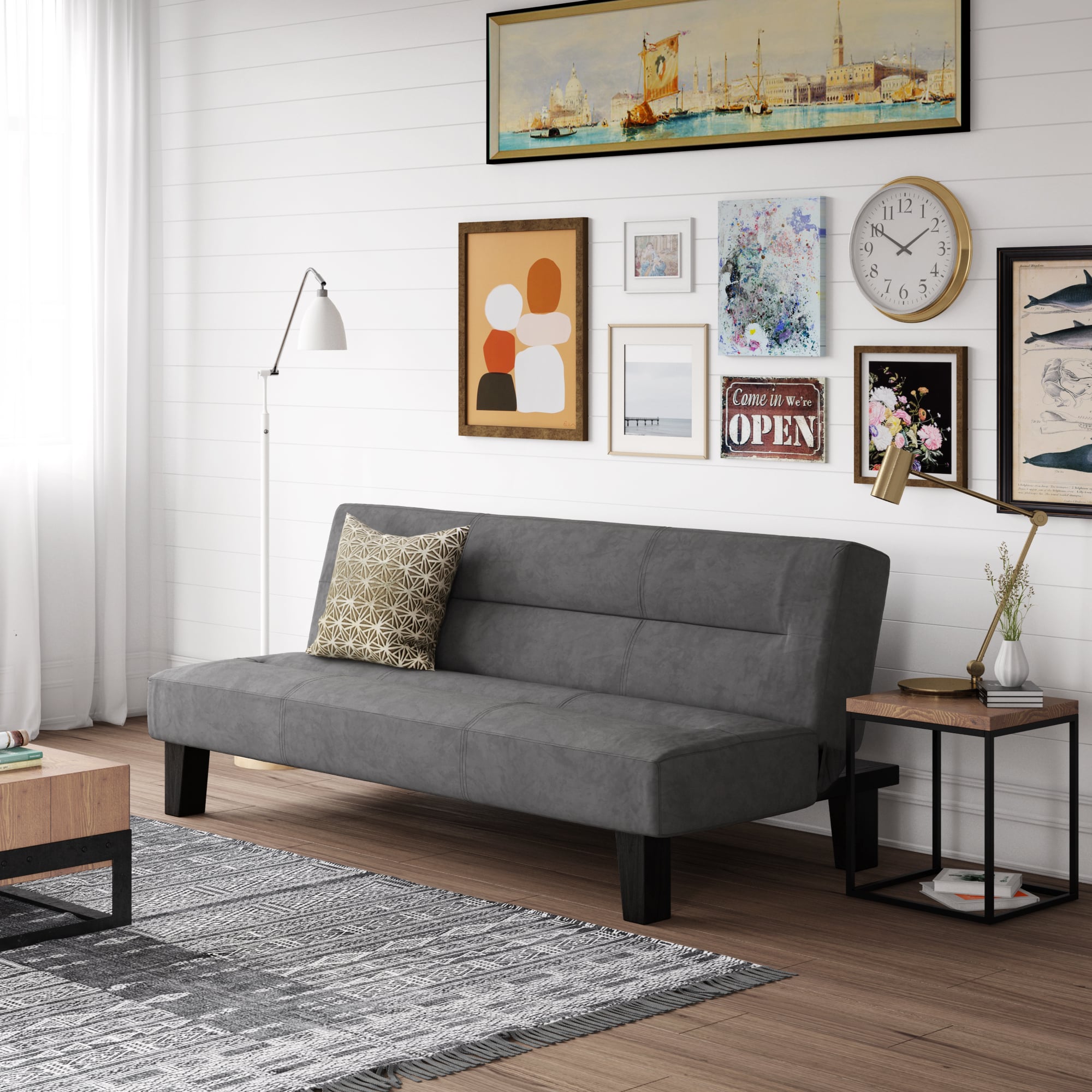 Dhp Kebo Futon Couch With Microfiber Cover Small Space No