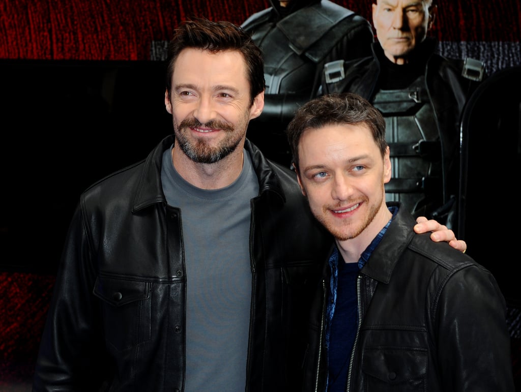 Hugh Jackman and James McAvoy promoted X-Men: Days of Future Past by unveiling a specially wrapped Virgin train in London.