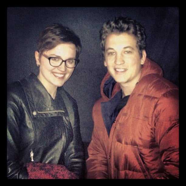 Miles Teller was excited to see Veronica Roth on the set.
Source: Instagram user milest87