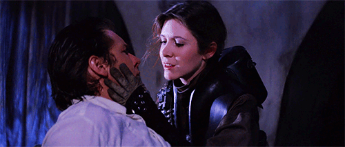 When She Kisses The Hell Out Of Han Solo Best Carrie Fisher Princess Leia Gifs From Star Wars Popsugar Entertainment Photo 12