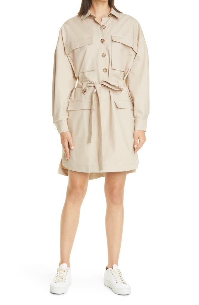 Ted Baker London Long Sleeve Stretch Cotton Trench Minidress