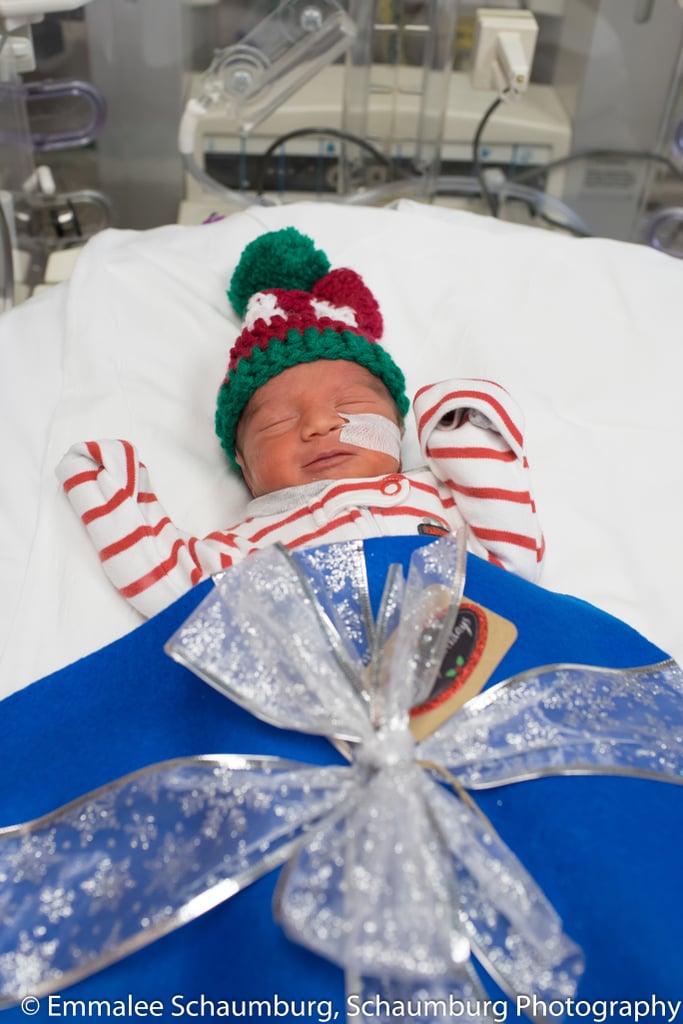 Photos of Preemies Dressed as Presents Meeting Santa Claus