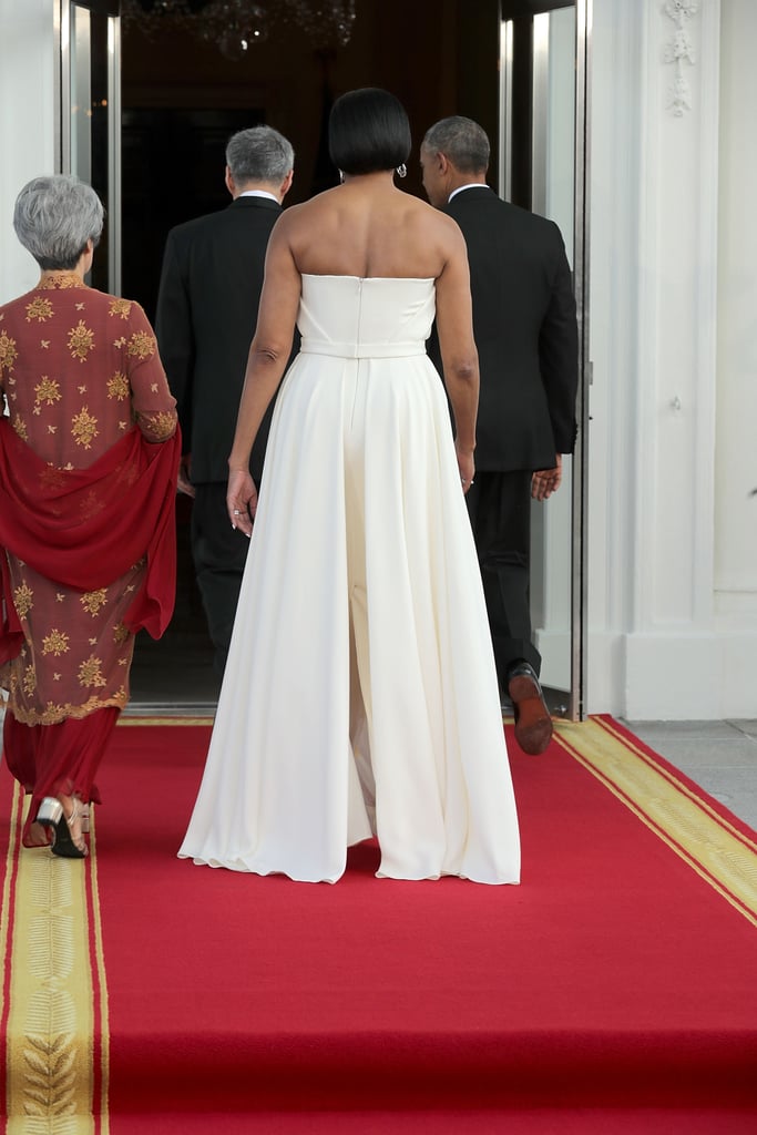 Michelle Obama's White Gown at State Dinner August 2016