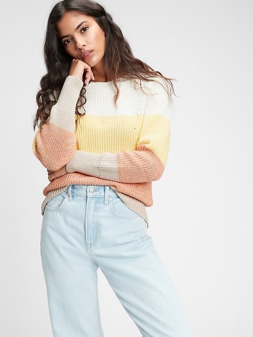 Gap Relaxed Ribbed Crewneck Sweater