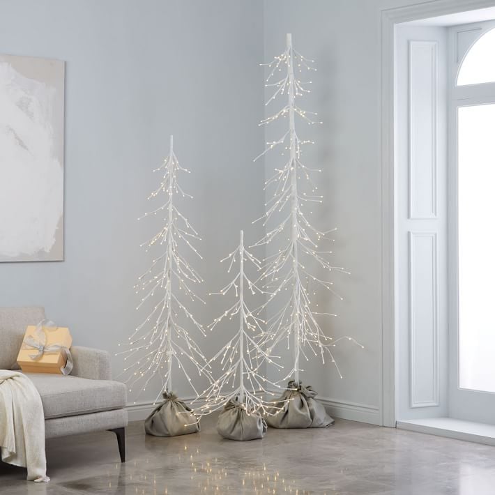 4-Foot Light-Up White Trees ($74)