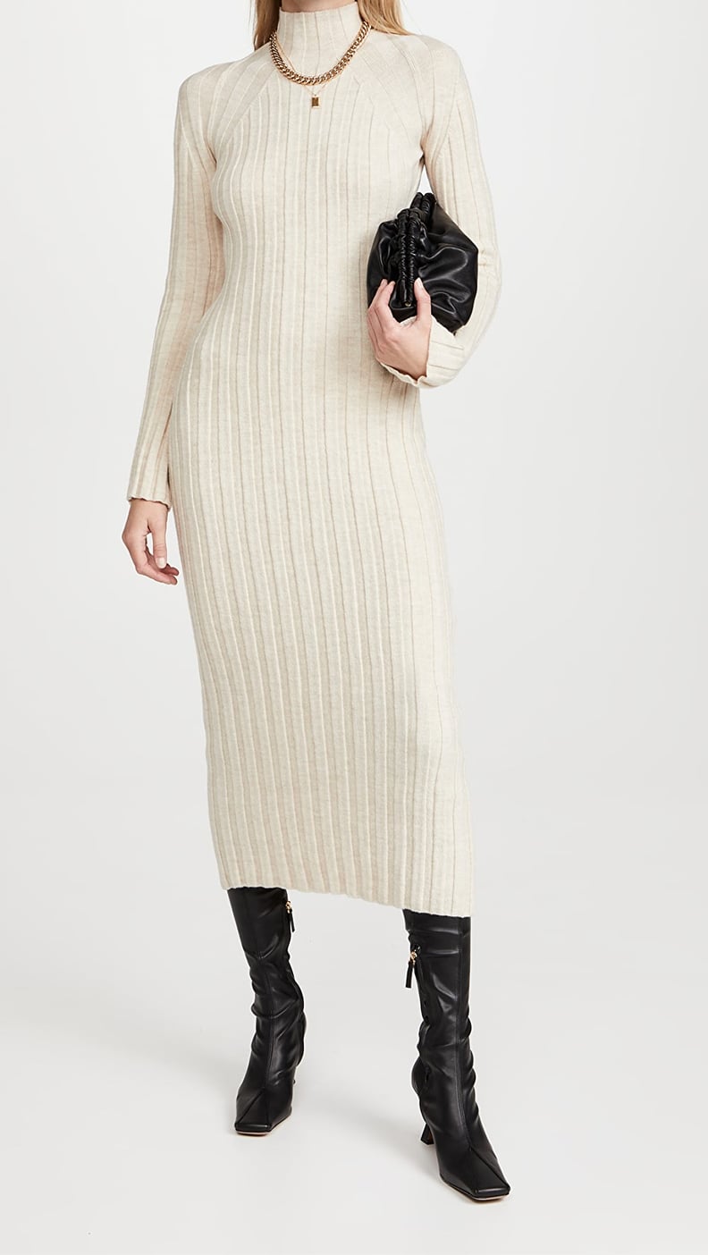 For the Chicest Ribbed-Knit Dress: ANINE BING Shawn Dress