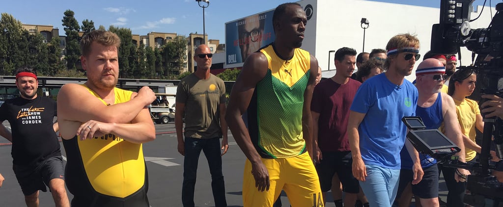 Usain Bolt Races James Corden Video