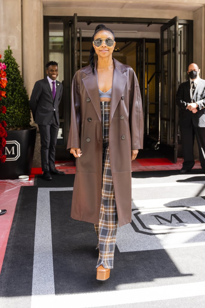 Gabrielle Union Rocks Extremely High-Waisted Plaid Pants