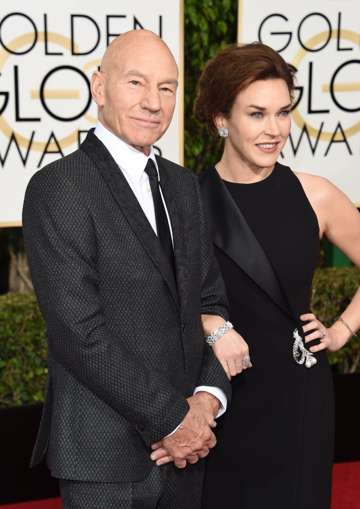 Patrick Stewart And Sunny Ozell The Cutest Couples At The Golden Globes Popsugar Celebrity 