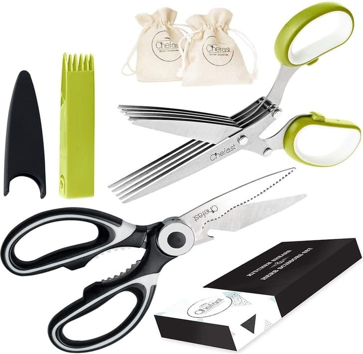 Chefast Heavy Duty Kitchen Shears and Herb Scissors Set Best MealPrep Gadgets POPSUGAR