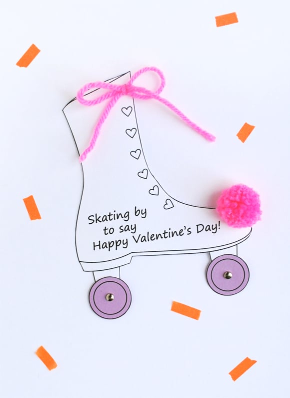 Roller Skate Valentine Cards