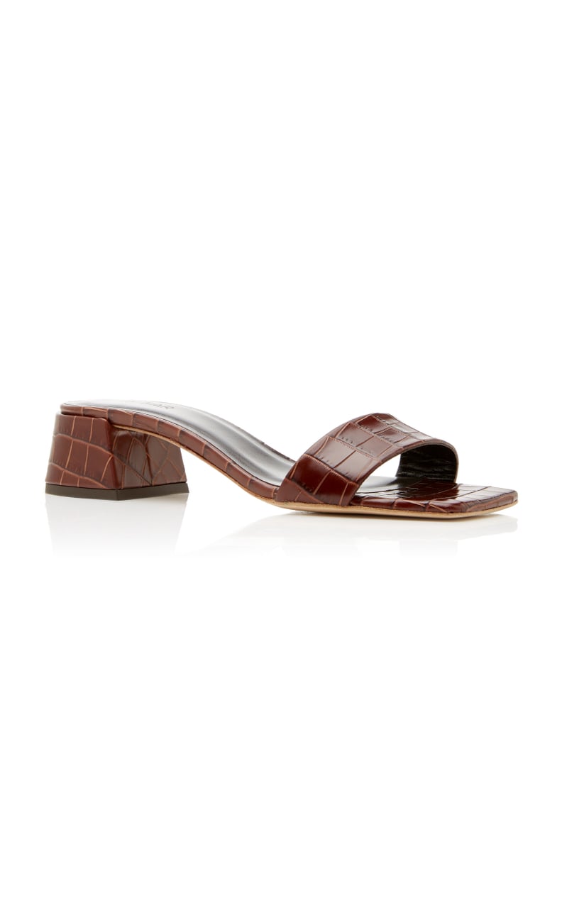 By Far Courtney Croc-Effect Leather Sandals