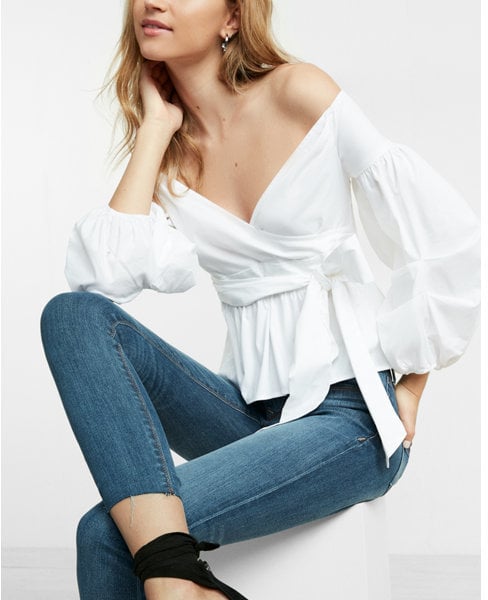 Express Off-the-Shoulder Puff Sleeve Blouse