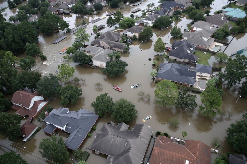 Flooded homes by Lake Houston, TX.