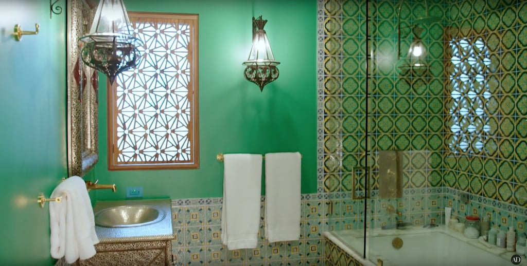 Cara's bathroom has the chicest Moroccan vibe — zoom in on those gorgeous tiles!