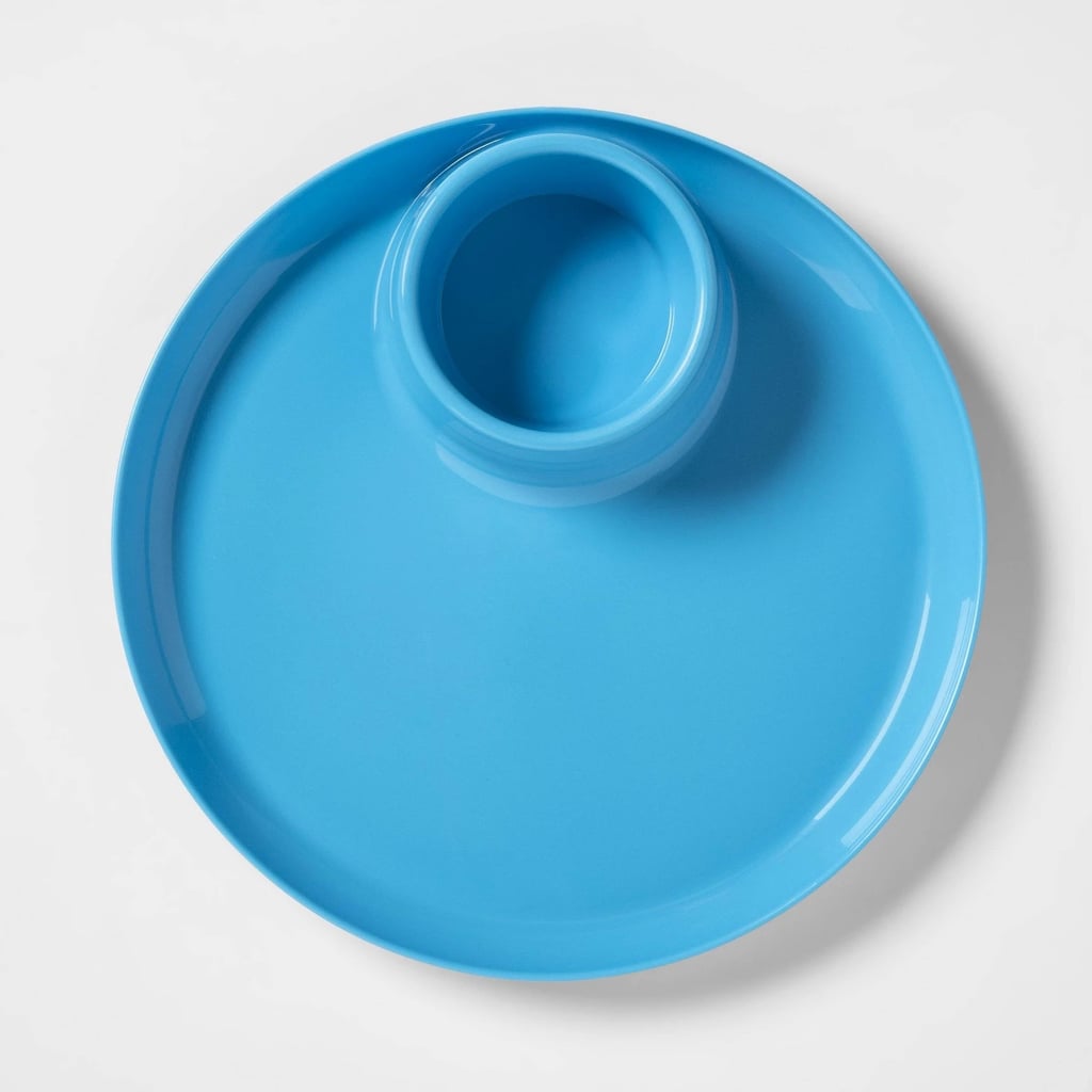 9.9" Plastic Divided Dinner Plate Blue