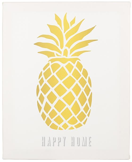 A happy home indeed. This pineapple makes us giddy.
Personalized Pineapple Canvas Wall Art ($78)
