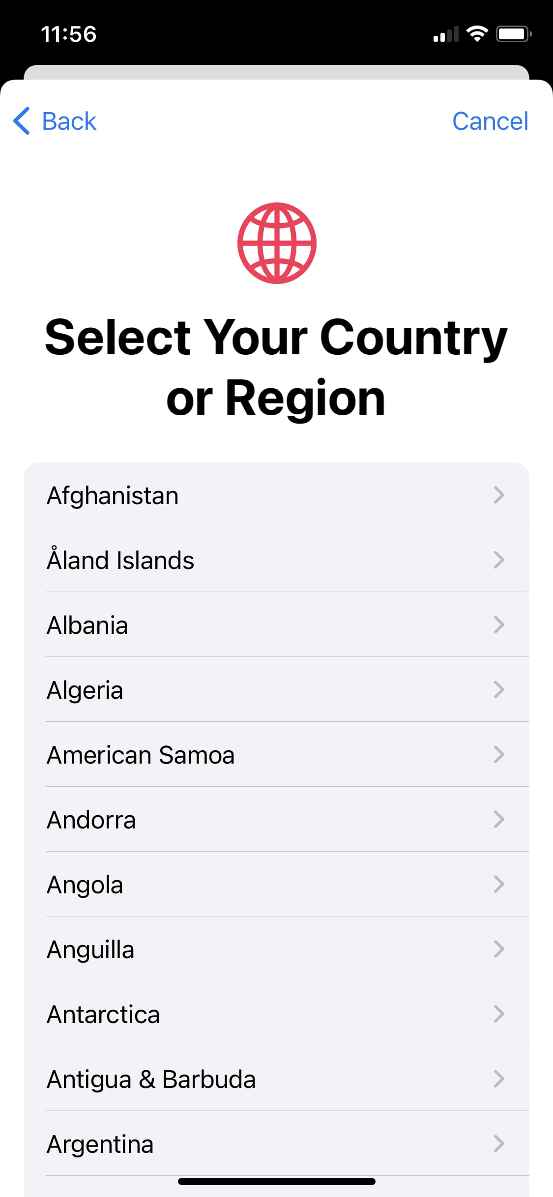Select Your Region