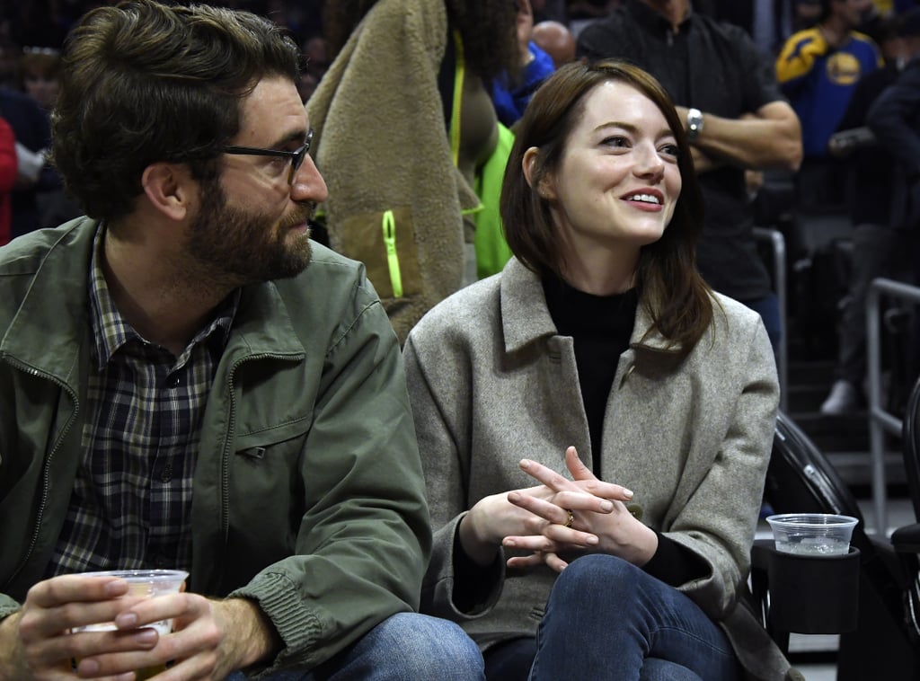 Emma Stone and Dave McCary at Clippers Game January 2019