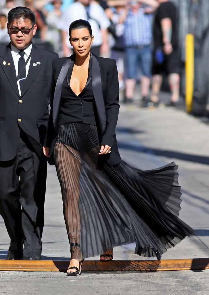 Kim Kardashian's Sheer Dress on Jimmy Kimmel Live! 2015