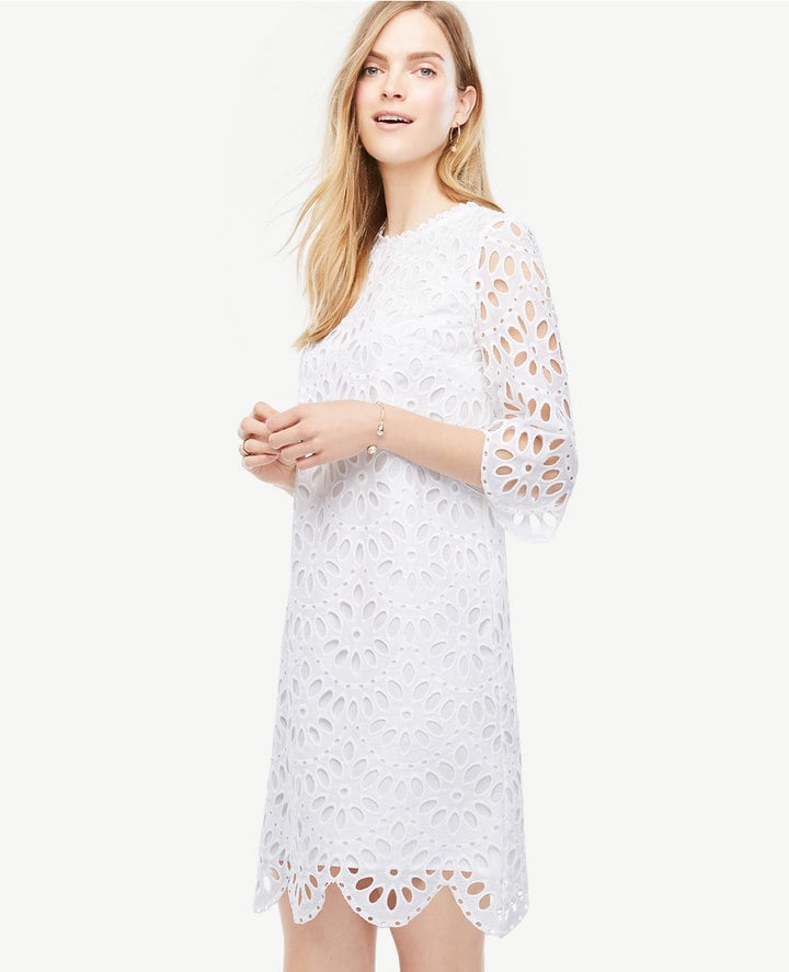 Ann Taylor Scallop Eyelet Shift Dress Casual Wedding Dresses POPSUGAR Fashion Photo 27