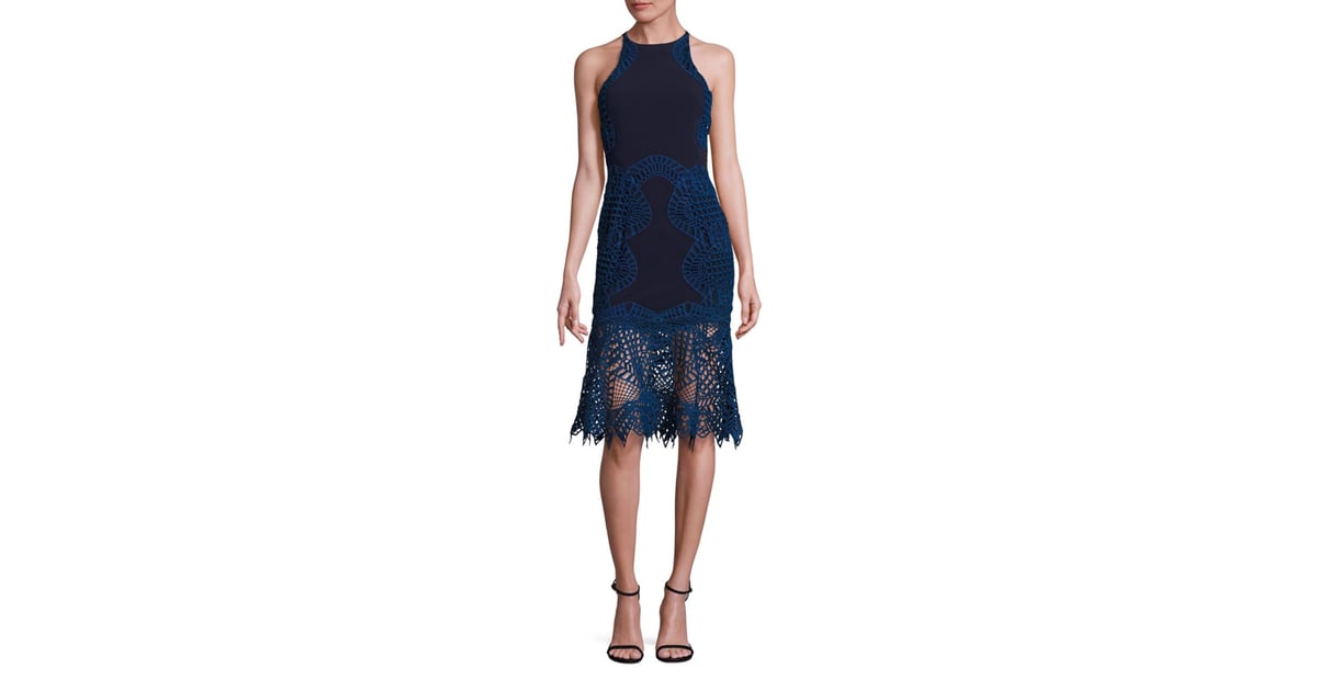 Jonathan Simkhai Lace Overlay Fit and Flare Silk Dress ($895) | Best ...
