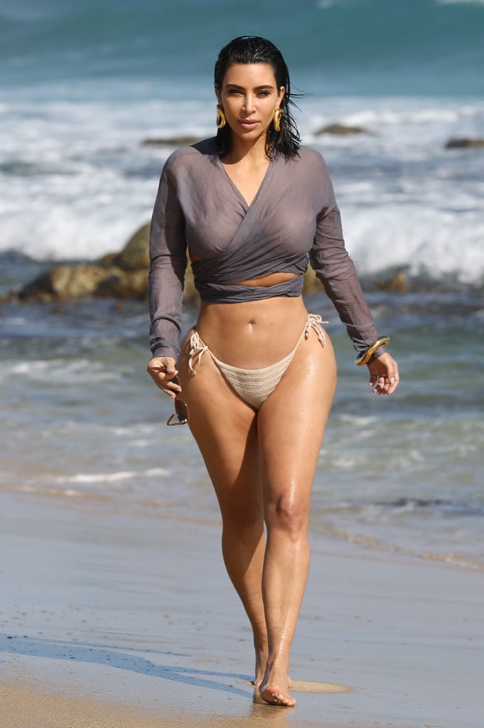 Kim Kardashian Hits the Beach in a Bikini in Malibu